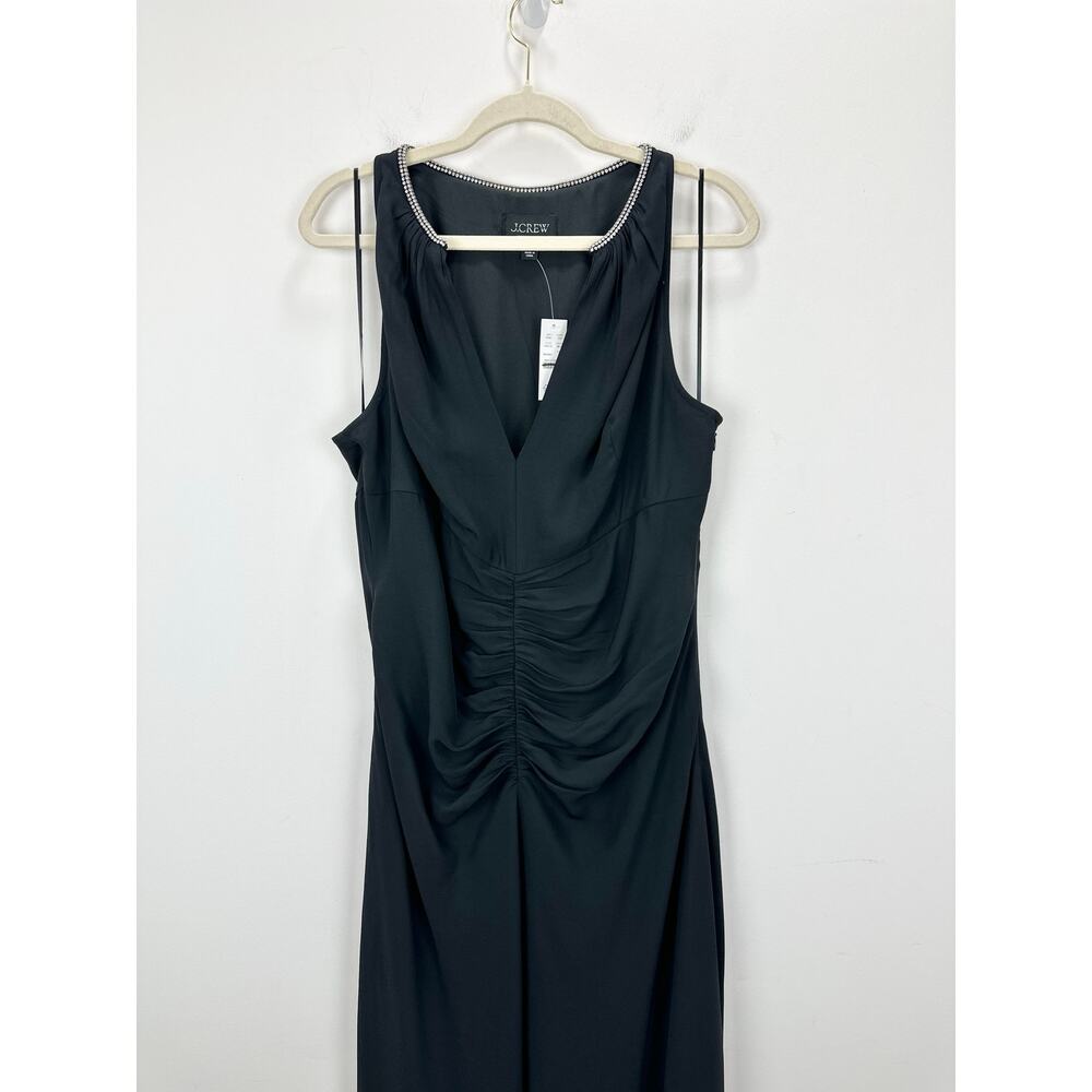 J.Crew Collection Full Length Embellished Ruched Dress Black Formal US 14 NWT - Picture 7 of 15